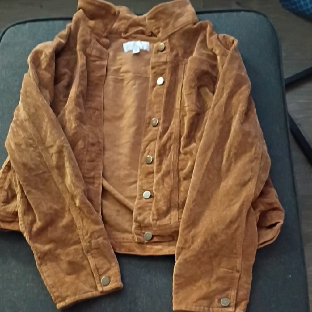 Time and Tru Rust Brown Corduroy Button-Front Women's Jacket